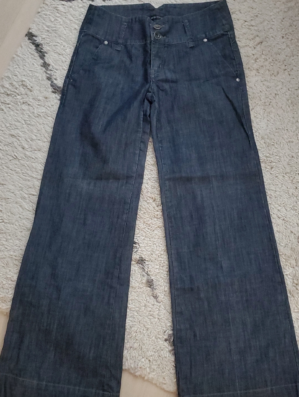 Miss Softy - Dark blue/black heathered cutest back pockets High waisted/wide leg